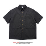 Men Shirts Summer Short Sleeve Shirt Men's Loose Shirt Coat