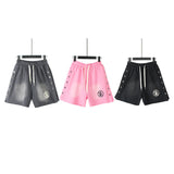 Men Shorts Wash Black Old Casual Shorts Hot Pants