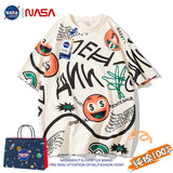 Nasa T Shirt Short Sleeve T-Shirt Men'S Summer Student Half Sleeve Versatile Loose Top