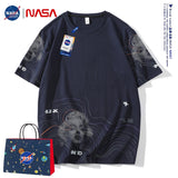 Nasa T Shirt Short-Sleeved T-Shirt Men'S Summer Cotton Men'S Summer Wear