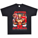 Film Star T Shirt Washed Old American Round Neck Loose T-Shirt Retro Short Sleeve