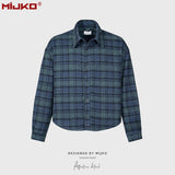 MIJKO Mens Jacket Unisex Plaid Jacket