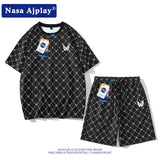 Nasa T-Shirt Short-Sleeved T-Shirt Men'S Summer Five-Point T-Shirt