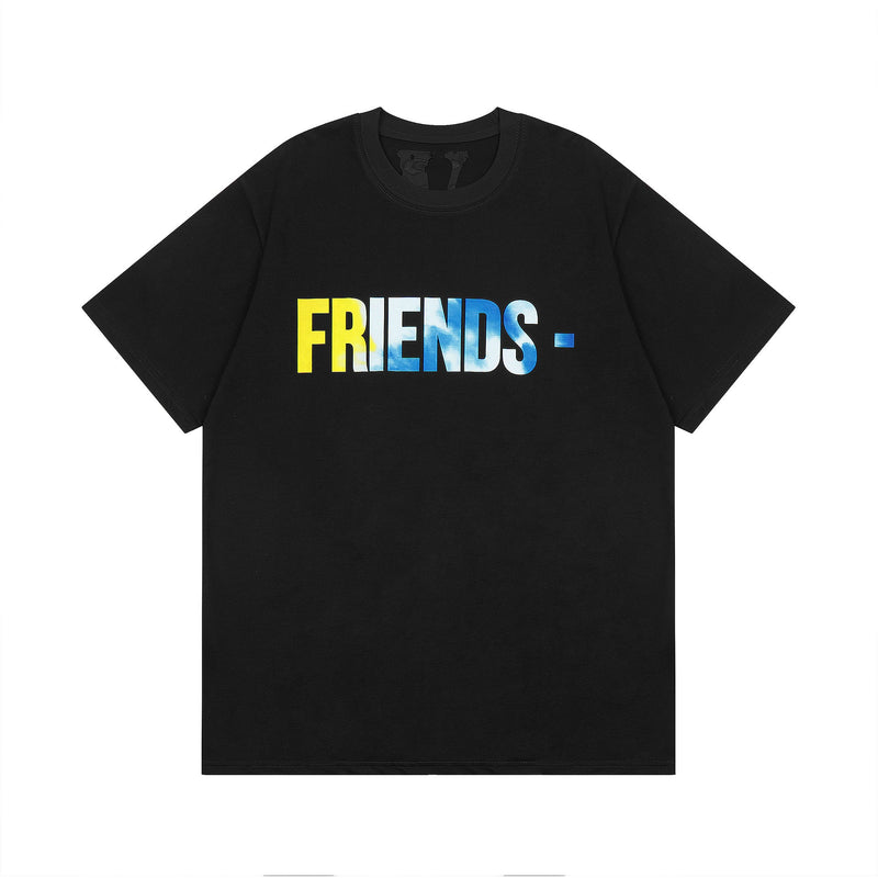 Vlone T Shirt spring and summer gradual change big V pattern