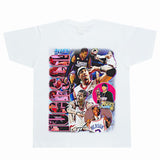 Basket Ball Star T Shirt Allenezailiverson Washed Distressed T-Shirt Printed Retro Loose