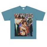 Film Star T Shirt Movie Space-Time Love Traveler Short Sleeve Loose Retro Printed T-shirt Men and Women