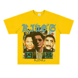 Film Star T Shirt Loose American Retro Street Cotton T-shirt for Men and Women