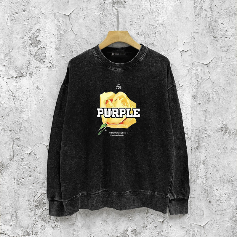 Purple Brand Distressed Sweatshirt Retro Vintage Crew Neck Sweater