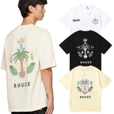 Rhude T Shirt Micro Standard Island Coconut Tree Print Short Sleeve T-Shirt