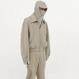 MIJKO Men's Jacket Two-way Zipper Minimalist Temperament Jacket