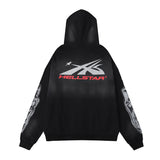 Mens trendy Hoodie & Pants autumn and winter flare black flame pants hoodie