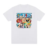 ONE PIECE T-shirt Vintage Cotton Youth Men Retro Oversized