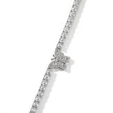 Chains Hip Hop Butterfly Tennis Chain Fashion Collarbone Chain Copper Zirconium Spectrum