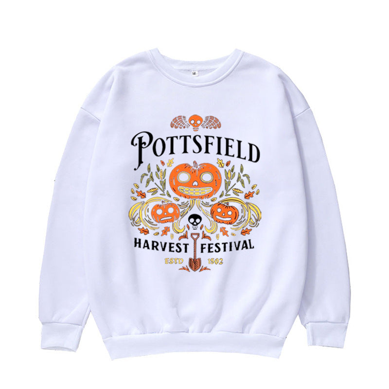Pottsfield Harvest Festival Sweatshirt, Retro Cartoon Garden