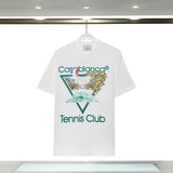 Casablanca T Shirts Spring/Summer Print Loose Cotton Short Sleeve T-Shirt