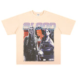 Film Star T Shirt Street Style Short Sleeve Loose Retro American Cotton Printed T-shirt