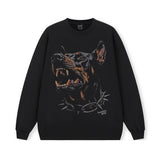 Vintage Hoodie Hellhound Printed Hooded Printed Crew Neck Sweater Trendy Brand