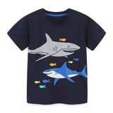 Boy T Shirt Summer Boys' T-shirt Children's Short Sleeve T-shirt Knitted Cotton Children's round Neck Cartoon