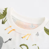 Boy T Shirt Children's Summer Clothing Boys Fashion Short Sleeve T-shirt Knitted Cotton Cartoon Print