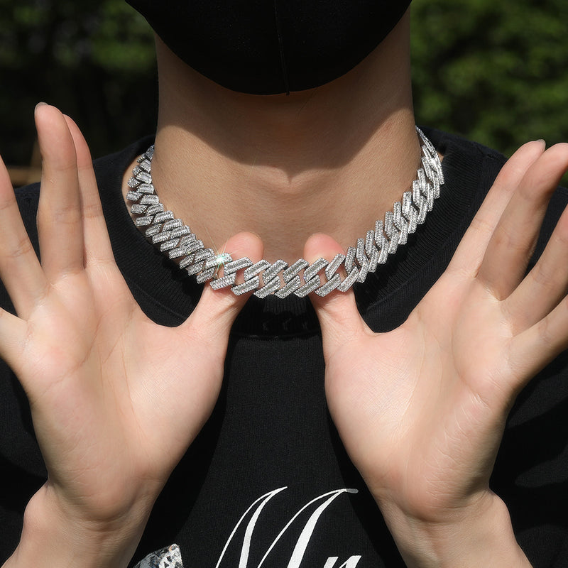 Chains Hip Hop T Square Zircon 18mm Necklace St. Valentine's Spectrum