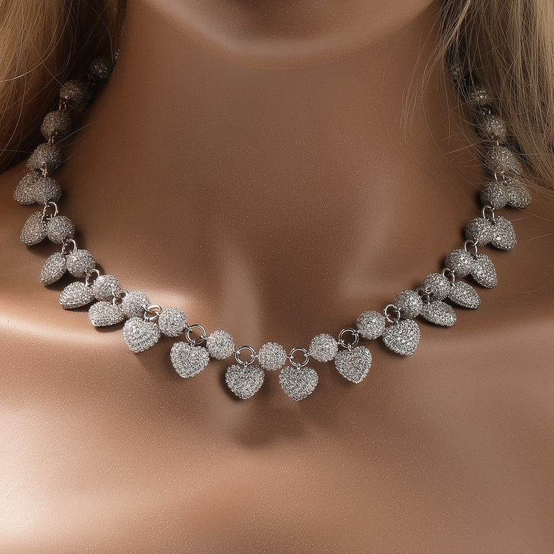 Chains Hip Hop Necklace Zircon Love Necklace ins Wind Spectrum St. Valentine's