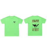 New Arrival  Summer T-Shirt LOOK MOM I CAN FLY Funny Print