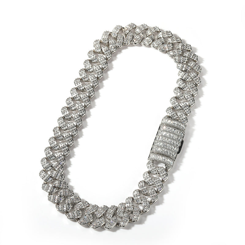 Chains Diamond Set 16mm Cuban Necklace Design Hiphop Royalty Spectrum