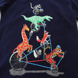 Boy T Shirt Boy's Short-Sleeved T-shirt Summer Children Cartoon round Neck Top Baby T-shirt