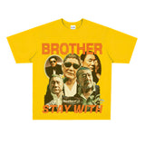 Film Star T Shirt Loose Heavy American Retro Street Cotton T-shirt Men and Women