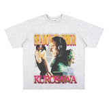 Film Star T Shirt Loose Heavy Retro Street Cotton T-shirt for Men and Women