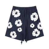 Denim Tears Outfit:T Shirt/Shorts (Separate Purchase Options) Puff Print Short Sleeve T-shirt Loose Couple Shorts Suit