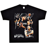 Basket Ball Star T Shirt Dejounte Murray Washed Distressed Printed T-shirt Retro Short Sleeve Cotton