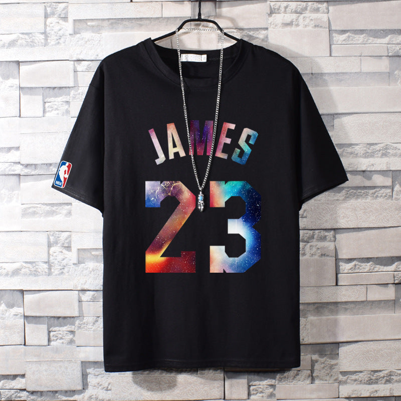 Basketball Sports T Shirt Cotton Short-Sleeved T-Shirt Men'S Sports Half Sleeve Nba Basketball Clothes Loose