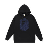 Bathing Ape Hoodie Autumn/Winter Letter Print Loose Hoodie Pullover Ape Sweater