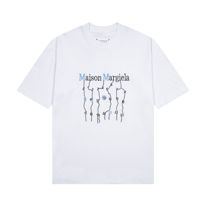 Maison Margiela T-Shirts Pattern Crew Neck Loose Short Sleeve T-Shirt