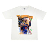 Film Star T Shirt Klaythompson Washed Distressed Printed American T-Shirt Retro Loose Short Sleeve