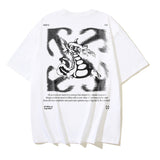 Off White T Shirts OW Dragon Arrow Print Crew Neck Pullover Short Sleeves