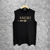 Amiri tank top with damaged letter horizontal stripesprinting
