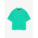 Fog Essentials T Shirts Spring Summer FGO Double Line Flocking Letter V-Neck Short Sleeve