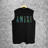 Amiri tank top waist flower camouflage letterprinting