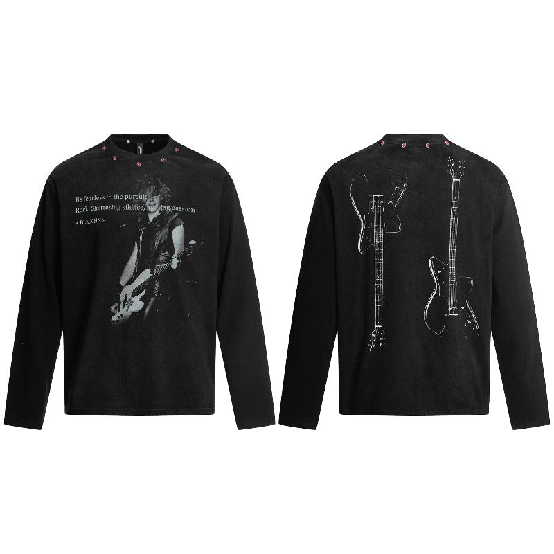 Unisex long-sleeved shirt autumretroloose