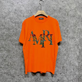 Amiri t shirts rainbow letter printing short sleeve