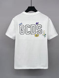 GCD T-Shirt Embroidered Letter Short Sleeve T-Shirt Crew Neck Top