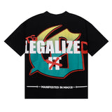 Godspeed T Shirts Biochemical Skull Poppy Print Cotton Casual Short Sleeve Men and Women