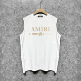 Amiri tank top with damaged letter horizontal stripesprinting
