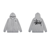 Stussy Hoodie Zip-Up Cardigan Fleece Hooded Sweater
