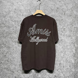 Amiri t shirts letter padded printing short sleeves