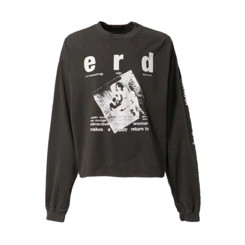 ERD Sweatshirt Printed Loose-Fitting Casual round-Neck Long Sleeve T-shirt