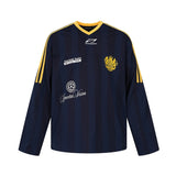 Unisex long-sleeved shirt autum badge v neck