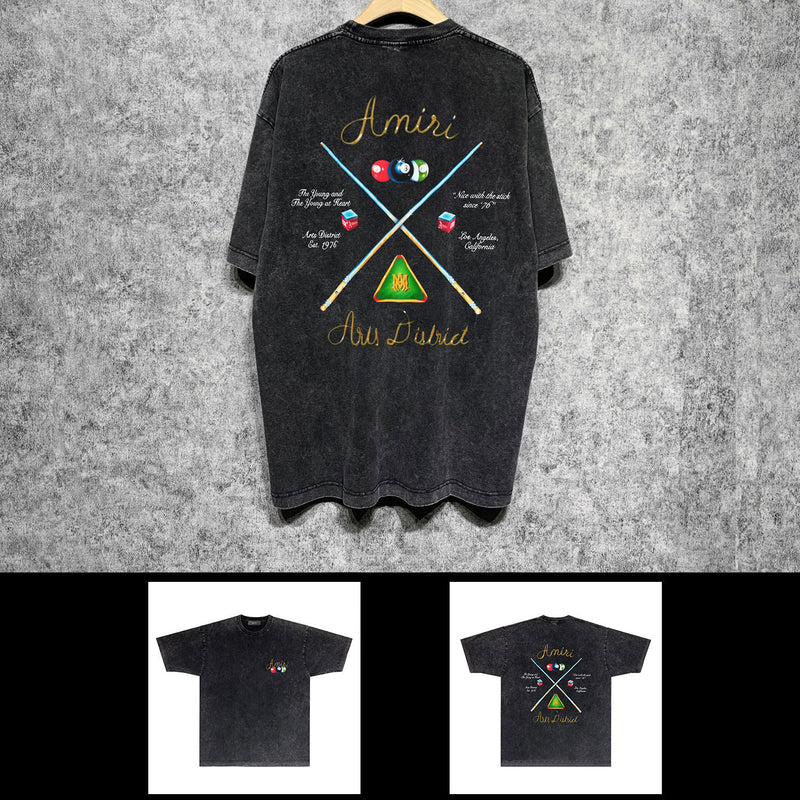 Amiri washed t-shirt billiard cue short sleeve